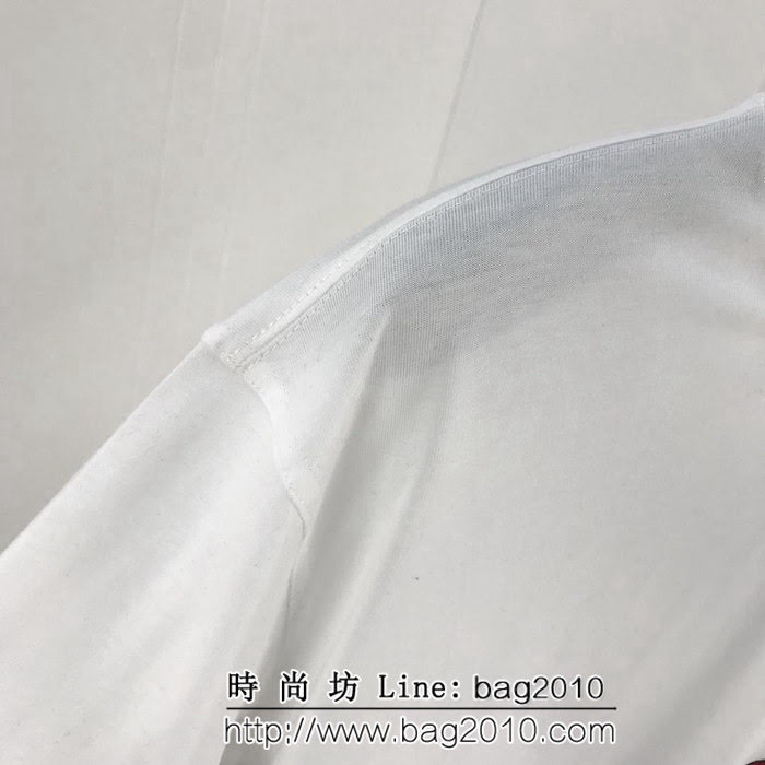 FENDI芬迪 19ss roma系列 定制復古織帶 ins爆款 白色男短袖 ydi2119